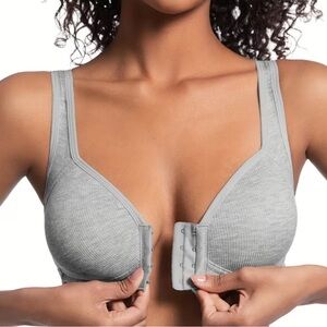 90 Degree By Reflex Light Gray Front Closure Bra